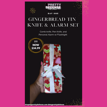 Load image into Gallery viewer, Gingerbread Tin Knife & Alarm Set