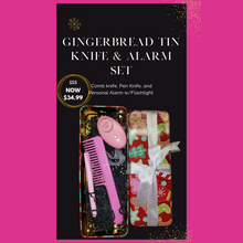 Load image into Gallery viewer, Gingerbread Tin Knife & Alarm Set