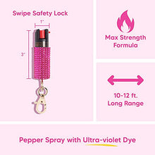 Load image into Gallery viewer, BLINGSTING Self Defense Kit - Professional Grade, Maximum Strength Pepper Spray with UV Marking Dye & Personal Safety Alarm - Pink & Pink