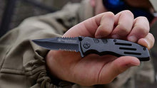 Load image into Gallery viewer, Smith & Wesson Extreme Ops SWA24S 7.1in S.S. Folding Knife with 3.1in Serrated Clip Point Blade and Aluminum Handle for Outdoor, Tactical, Survival and EDC