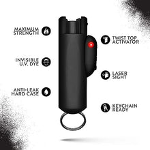 Load image into Gallery viewer, World’s Only Laser Sight Pepper Spray, Guard Dog AccuFire, Maximum Strength Self Defense Red Pepper Spray (Jet Black)