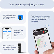 Load image into Gallery viewer, Plegium Smart Mini Pepper Spray Keychain 3-in-1 Free GPS Location Tracking Emergency Texts — Magnetic Self Defense Keychain Pepper Spray for Women and Men — GPS Pepper Spray Bluetooth, Black