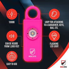 Load image into Gallery viewer, Siren Self Defense for Women - Personal Alarm for Women, Children, & Elderly - Recommended by Police - 130 dB Loud Self Defense Keychain Siren with LED Strobe Light (Magenta)
