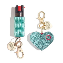 Load image into Gallery viewer, BLINGSTING Self Defense Kit - Professional Grade, Maximum Strength Pepper Spray with UV Marking Dye & Personal Safety Alarm - Mint & Mint