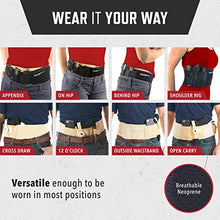 Load image into Gallery viewer, Gun Holsters for Concealed Carry - Ultimate Belly Band Pistol Holster for Men & Women, Belt Compatible with Smith and Wesson, Shield, Glock - Firearm Accessories, Black