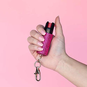 BLINGSTING Self Defense Kit - Professional Grade, Maximum Strength Pepper Spray with UV Marking Dye & Personal Safety Alarm - Pink & Pink