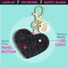 Load image into Gallery viewer, BLINGSTING Self Defense Kit - Professional Grade, Maximum Strength Pepper Spray with UV Marking Dye &amp; Personal Safety Alarm (Black Rhinestone &amp; Black Heart)
