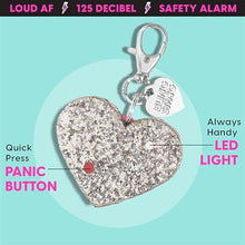 Load image into Gallery viewer, BLINGSTING Self Defense Kit - Professional Grade, Maximum Strength Pepper Spray with UV Marking Dye &amp; Personal Safety Alarm (Rose Gold Glitter &amp; Rose Gold Heart)
