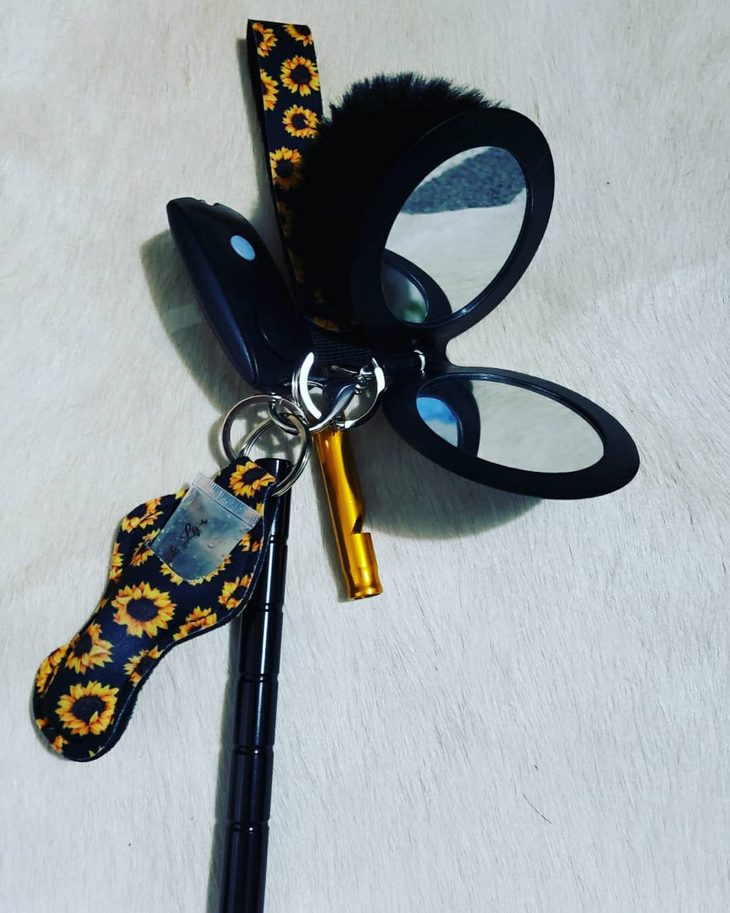 Teal and black Self Defense Keychain Combo Set