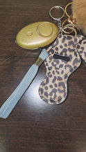 Load and play video in Gallery viewer, Gold Leopard Keychain and Wristlet w/Personal Alarm &amp; Flashlight
